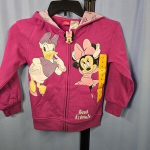 Disney Kids Pink Hoodie with Minnie and Daisy